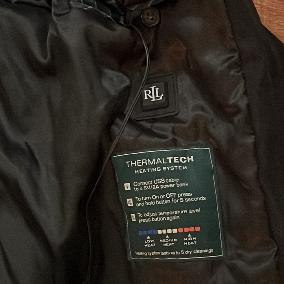 Ralph Lauren LRL Lark Rain Coat Men's Size 38 R $395 Heating Thermal Tech Black - Picture 4 of 5